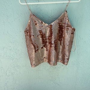 Rose gold Gianni Bini strappy top.